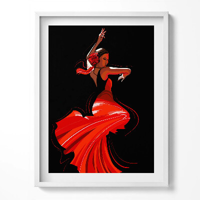 Tablou living cu rama Fenomen cultural dansator de flamenco muzică cântând costum