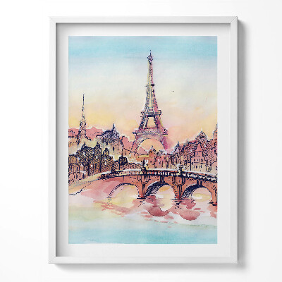 Tablou rama Vedere pictată a Parisului