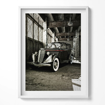 Tablou living cu rama Mașină clasică într-o fabrică veche