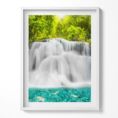 Tablou living cu rama Cascada Huai Mae Khamin din Thailanda