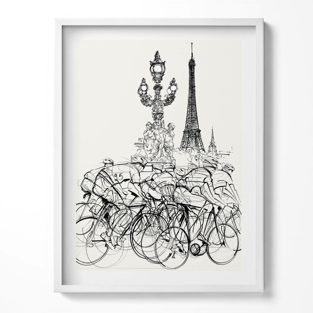 Tablou rama Cursa de ciclism Abstraction