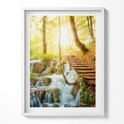 Tablou rama Pârâu și scări în pădure