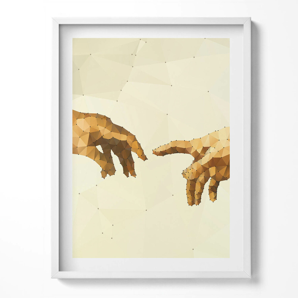 Tablou living cu rama Crearea lui Adam