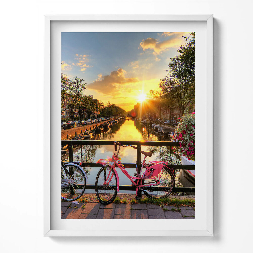 Tablou rama Răsărit de soare peste Amsterdam