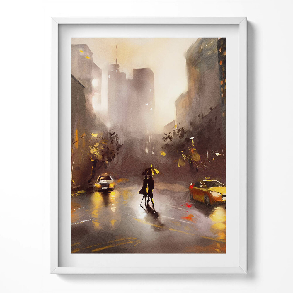 Tablou living cu rama Vedere spre strada din New York