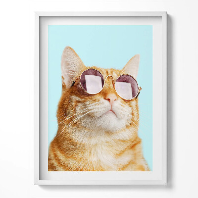 Tablou rama Pisică amuzantă cu ochelari