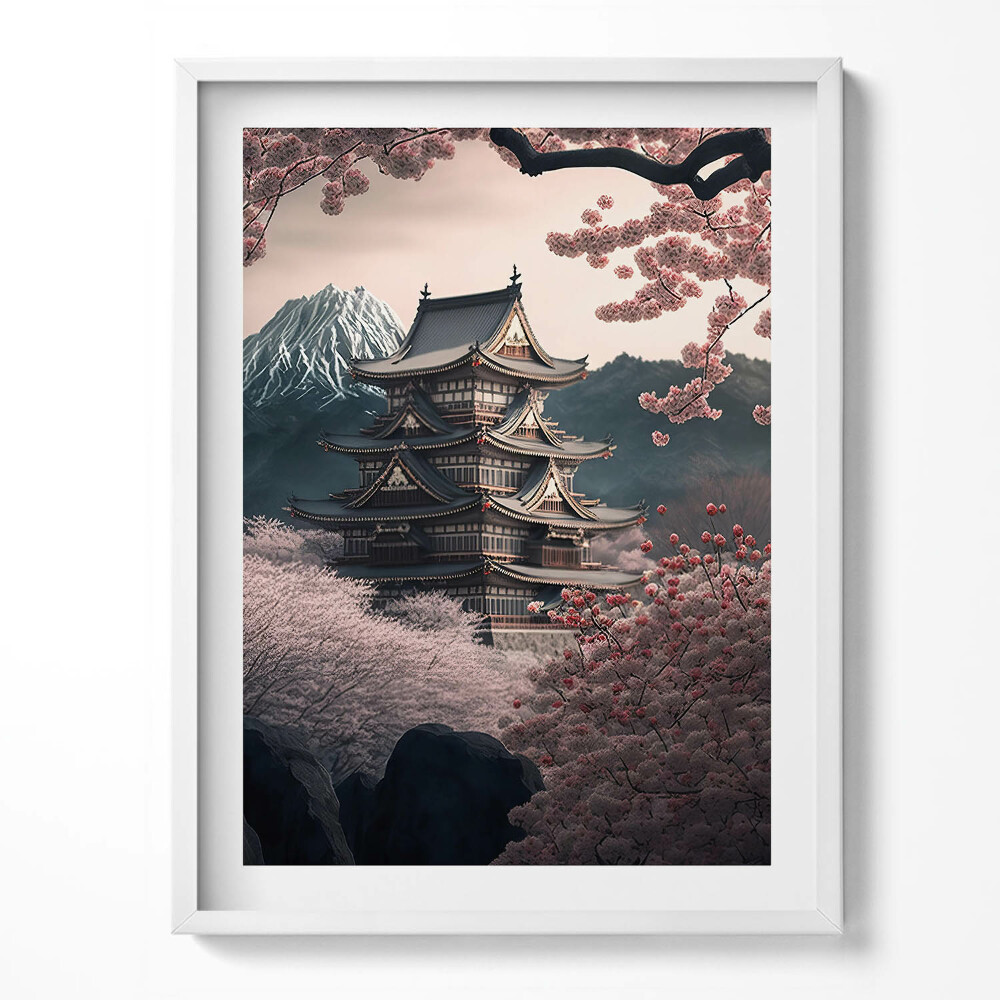 Tablou rama Turnul Asiatic și Florile de Cireș