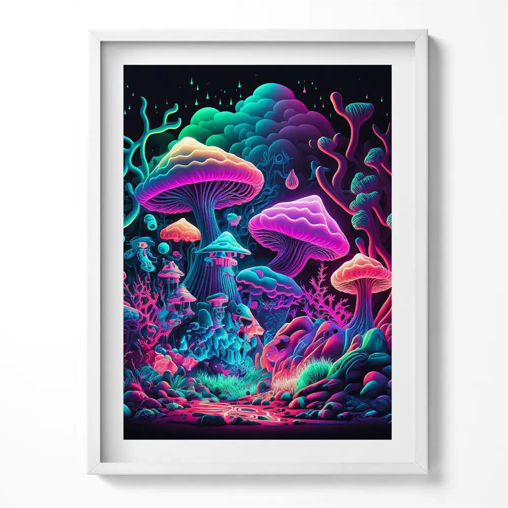 Tablou rama Ciuperci neon