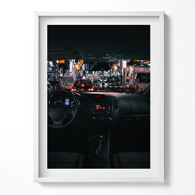 Tablou living cu rama Mașină în Tokyo