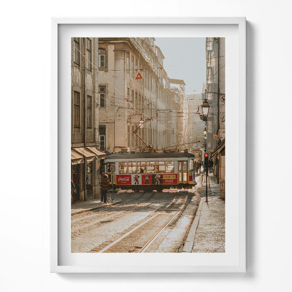 Tablou rama Vedere a Lisabonei și a tramvaiului