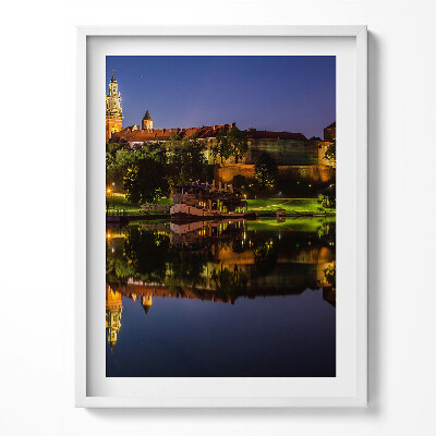 Tablou rama Wawel noaptea pe Vistula