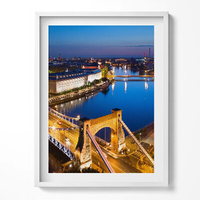 Tablou rama Orașul Wroclaw noaptea