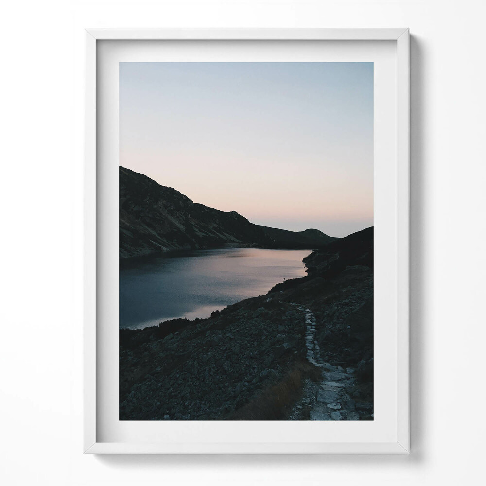 Tablou living cu rama Lacul și Munții Tatra