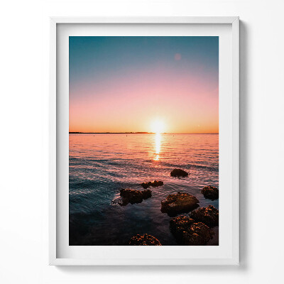 Tablou living cu rama Stânci la apus