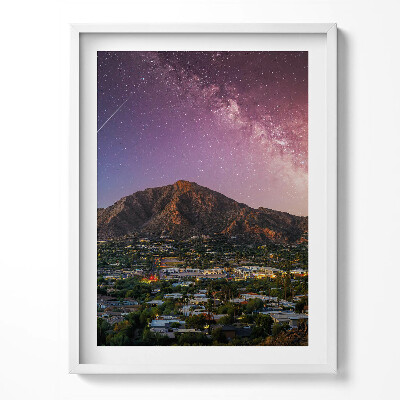 Tablou living cu rama Munți cu o galaxie pe cer