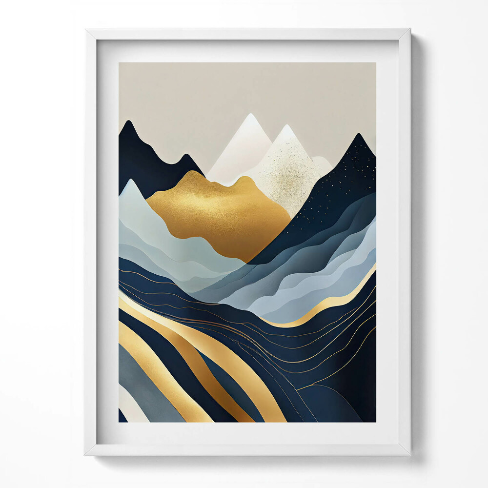 Tablou living cu rama Munți abstracti