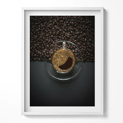 Tablou living cu rama Cafea și boabe