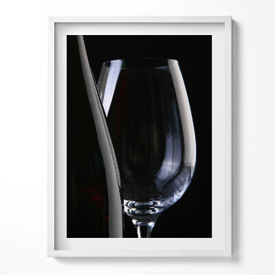 Tablou living cu rama Un pahar și o sticlă