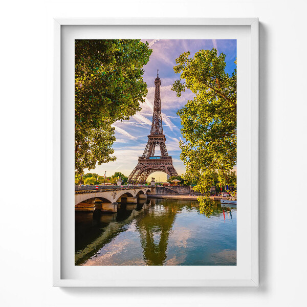 Tablou living cu rama Turnul Eiffel printre copaci