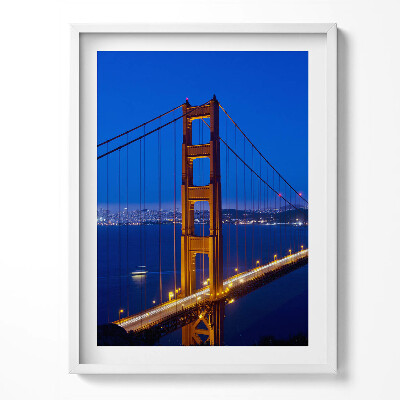 Tablou living cu rama Vedere a podului Golden Gate