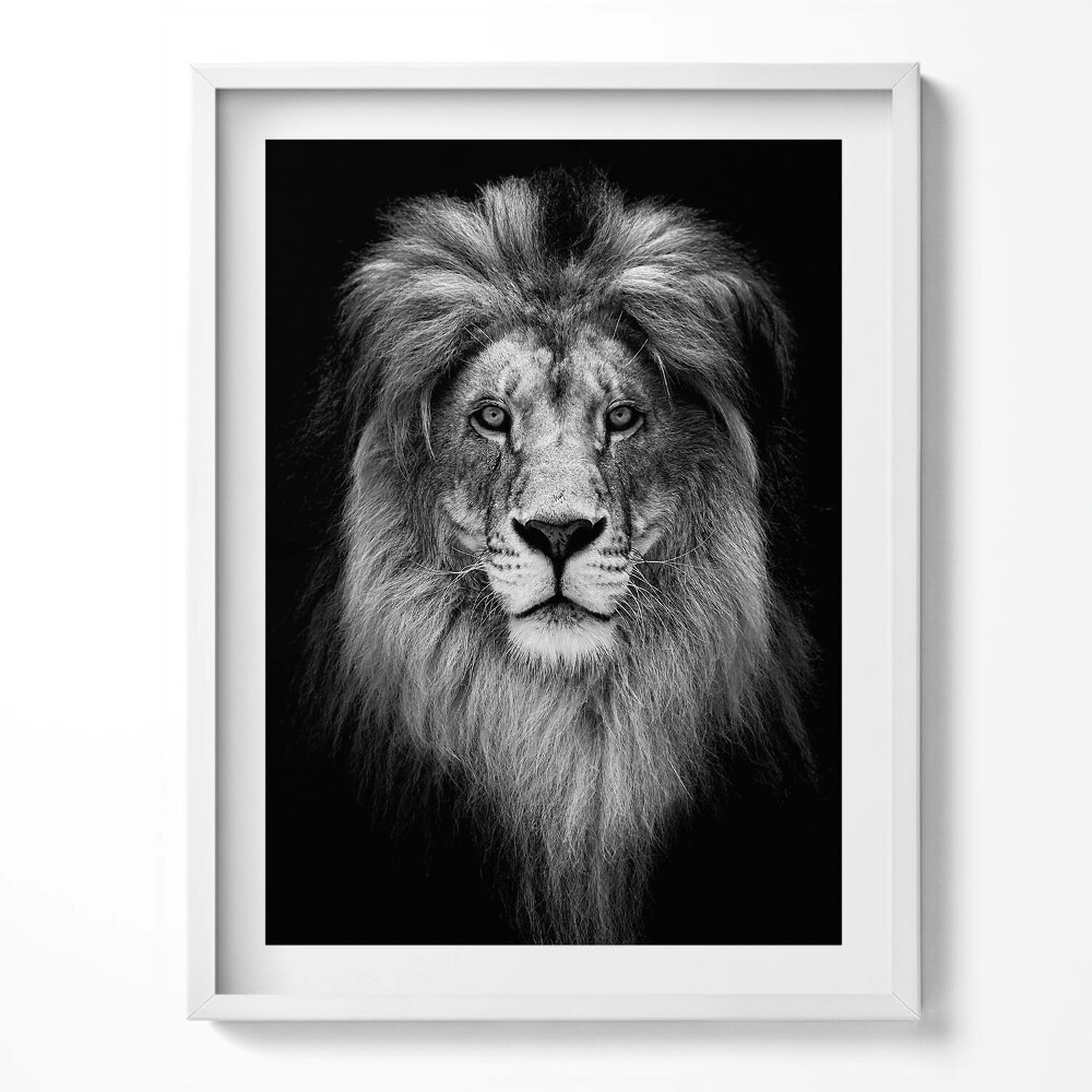 Tablou living cu rama Pisica sălbatică cu cap de leu