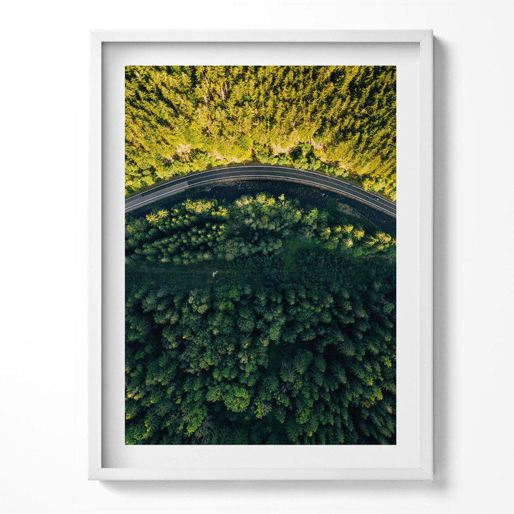 Tablou rama Pădurea dintr-o dronă - muntele Śnieżka