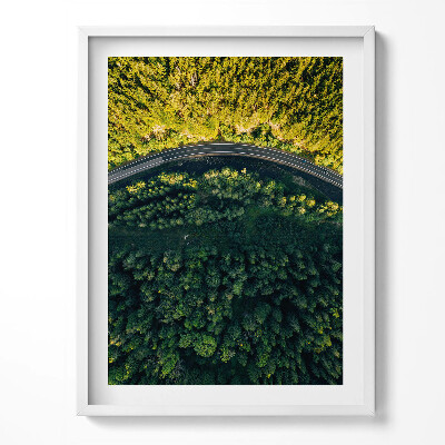 Tablou rama Pădurea dintr-o dronă - muntele Śnieżka