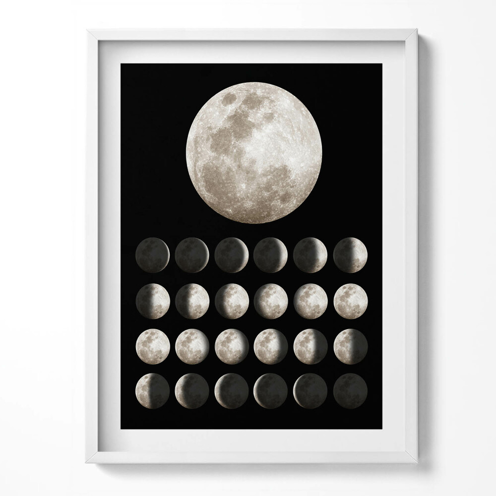 Tablou living cu rama Toate fazele lunii