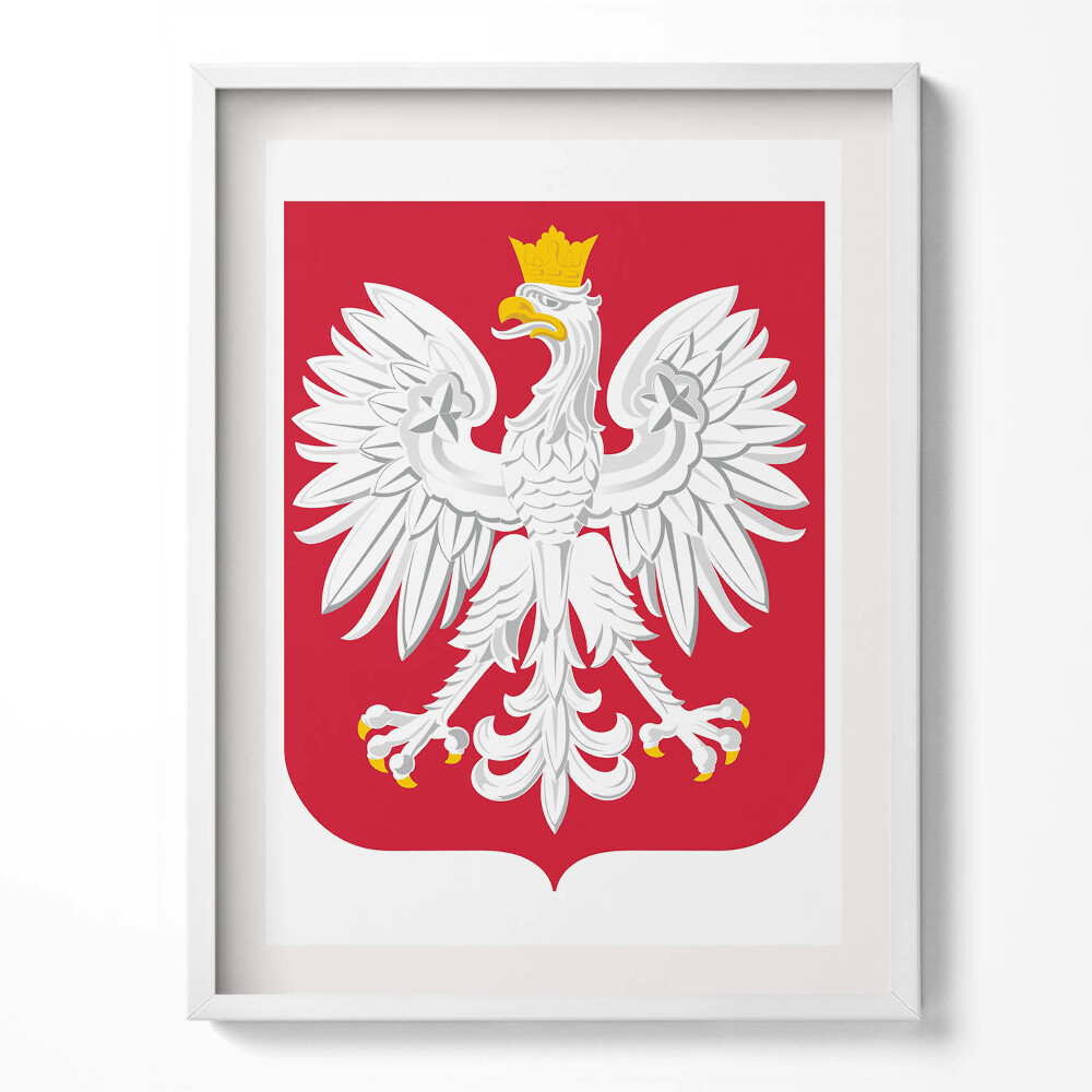 Tablou living cu rama Emblema vulturului alb al Poloniei