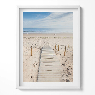 Tablou rama Cale de lemn pe nisip