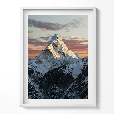 Tablou living cu rama Vârf de munte acoperit de zăpadă