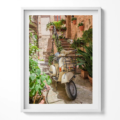 Tablou rama O motocicletă pe o stradă italiană