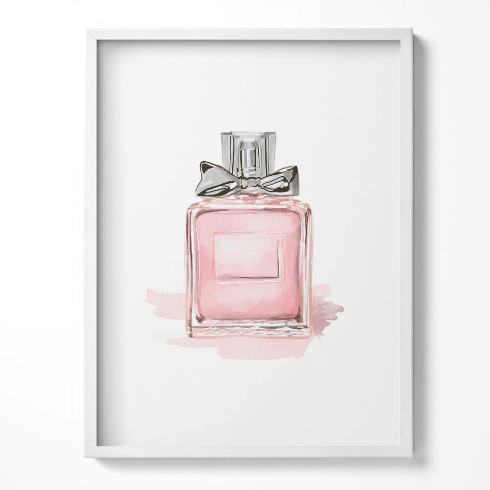 Tablou living cu rama Parfum roz cu fundă