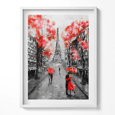 Tablou rama Paris - Turnul Eiffel și umbrele roșii