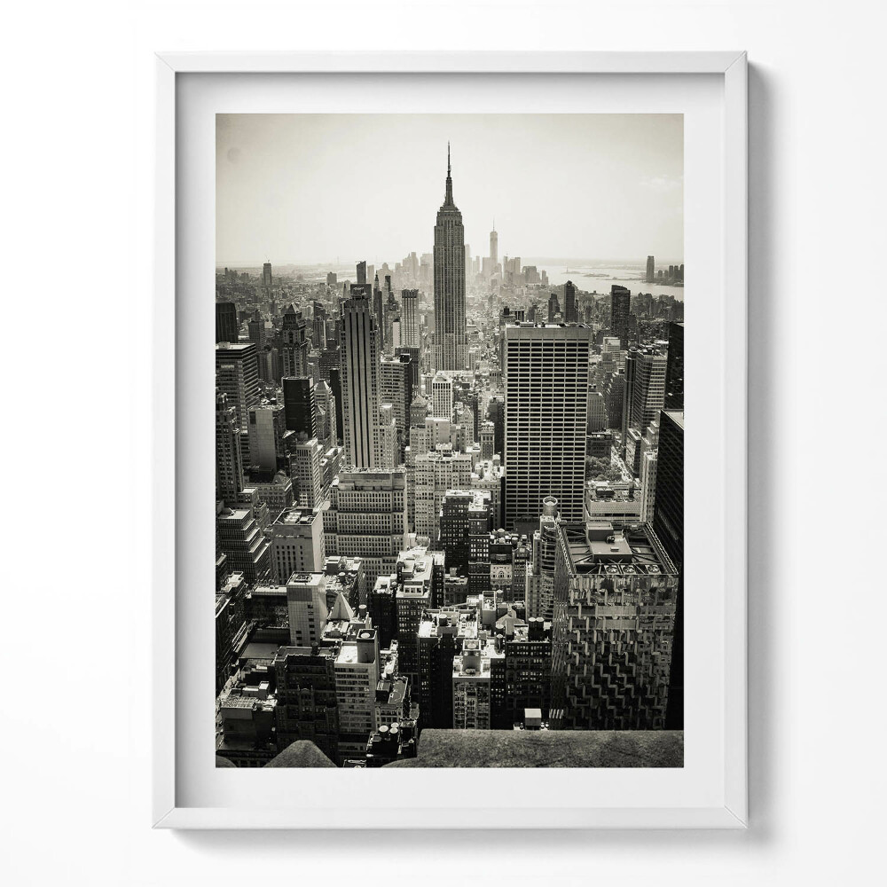 Tablou rama Vedere alb-negru a orașului New York