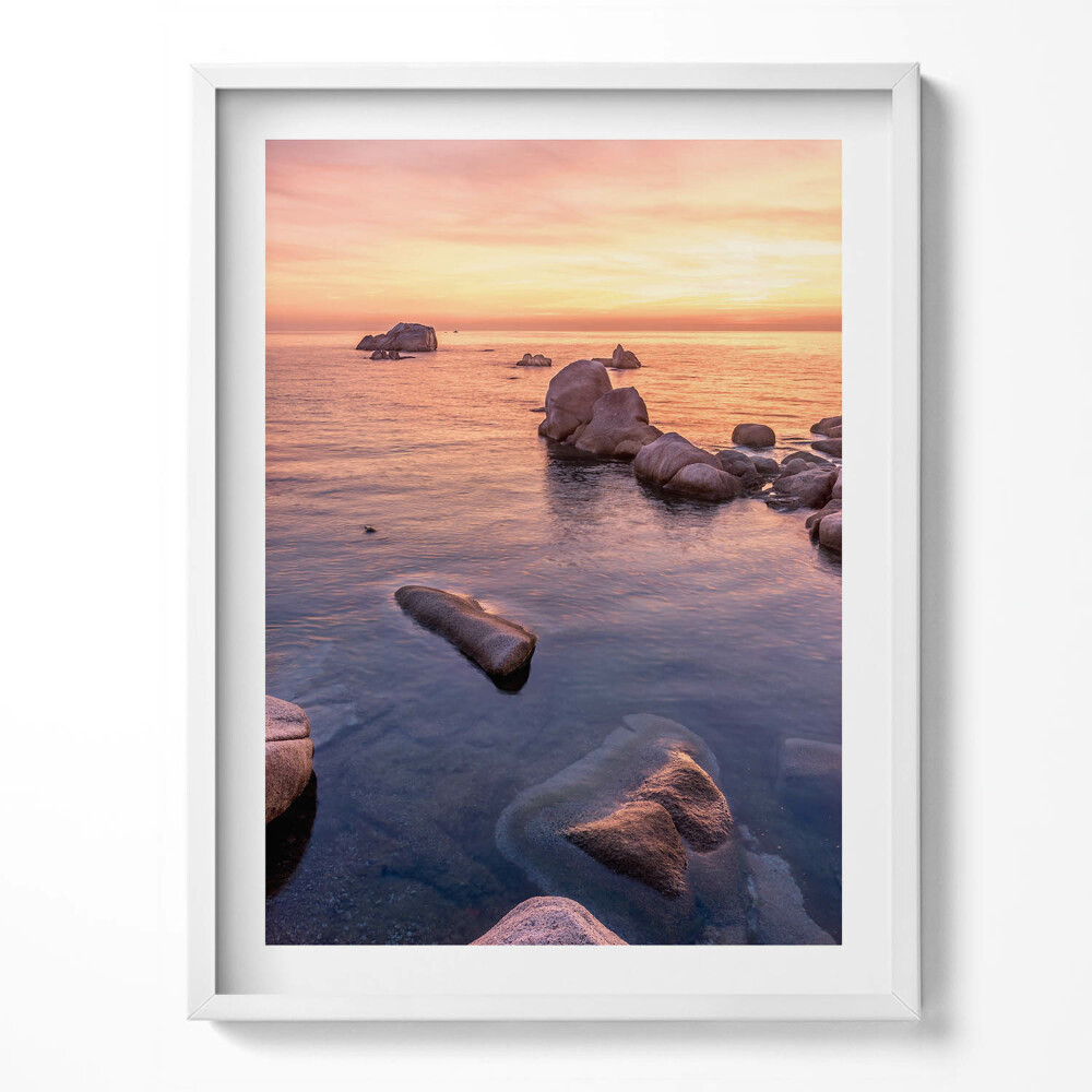 Tablou living cu rama Peisaj marin romantic la apus