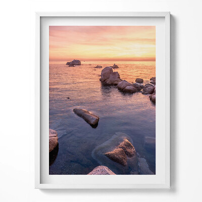 Tablou living cu rama Peisaj marin romantic la apus