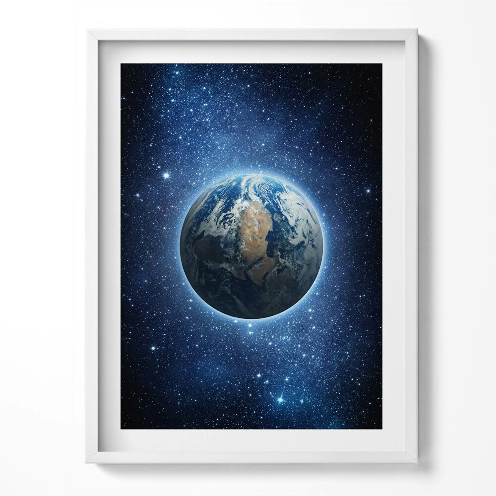 Tablou living cu rama Planeta Pământ în spațiu