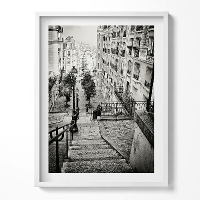 Tablou living cu rama Vedere alb-negru a unei străzi a orașului