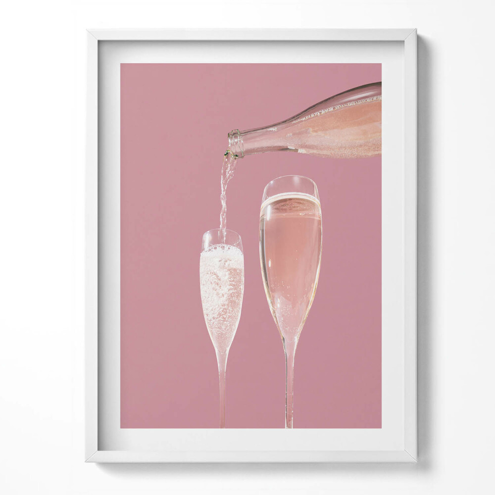 Tablou living cu rama Șampanie roz glamour