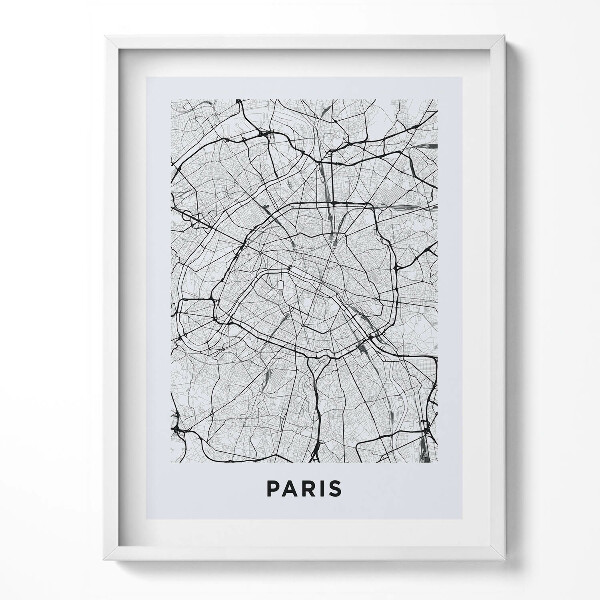 Tablou rama Harta orașului Paris, Franța
