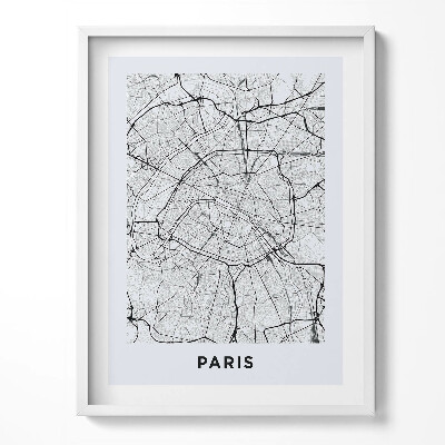 Tablou rama Harta orașului Paris, Franța