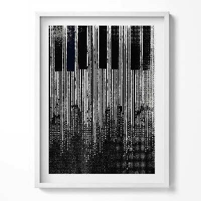 Tablou living cu rama Ilustrație a unui pian și a unui oraș