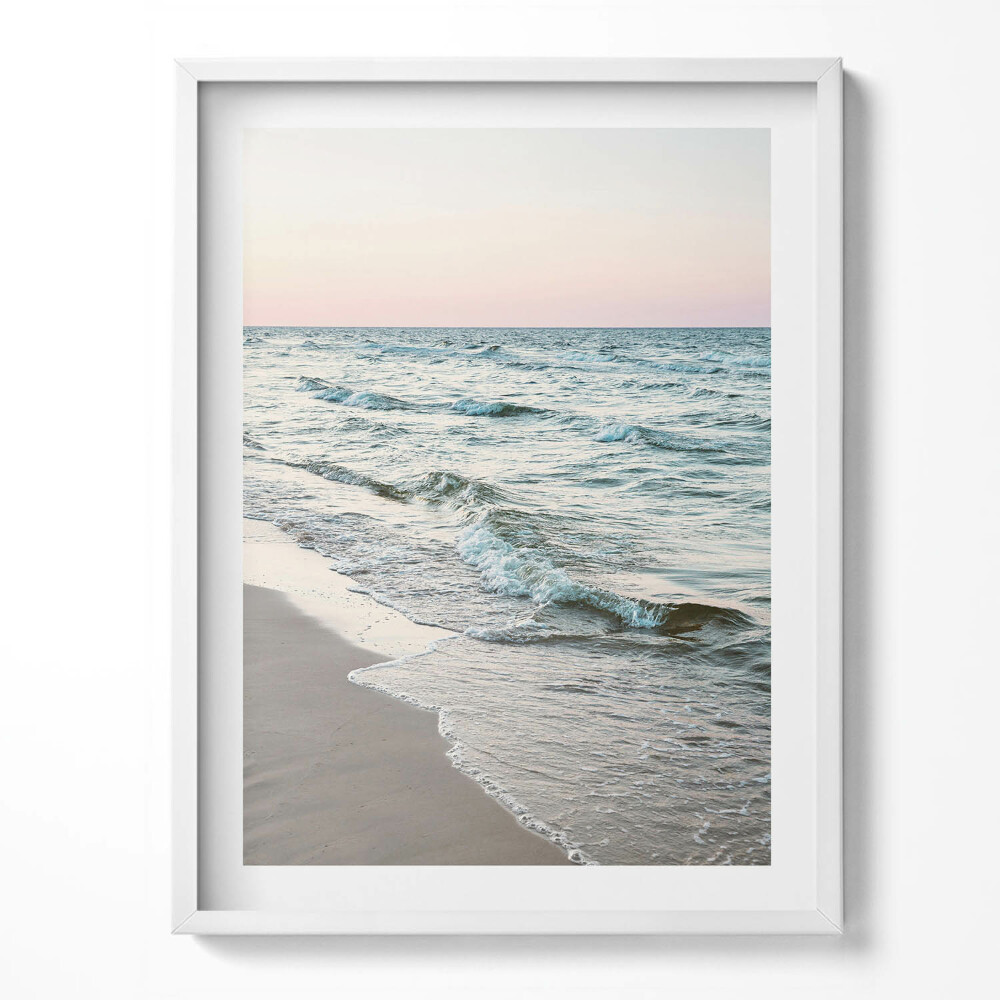 Tablou living cu rama Peisaj romantic al valurilor mării