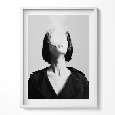 Tablou rama Portretul misterios al unei femei fumătoare