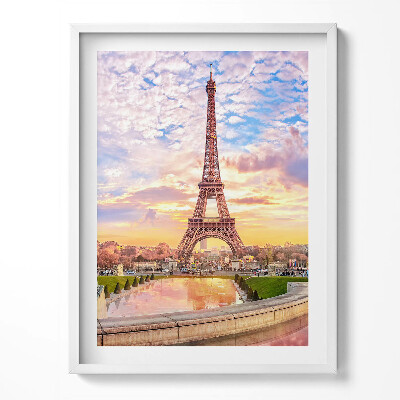 Tablou living cu rama Vedere romantică a Turnului Eiffel din Paris