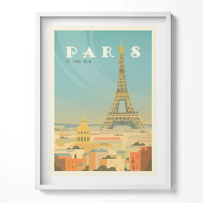 Tablou rama Ilustrație a Parisului și a Turnului Eiffel