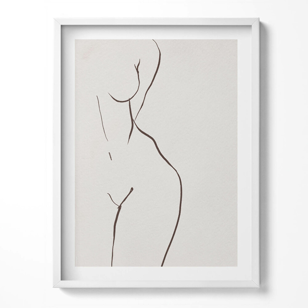 Tablou living cu rama Siluetă feminină liniară