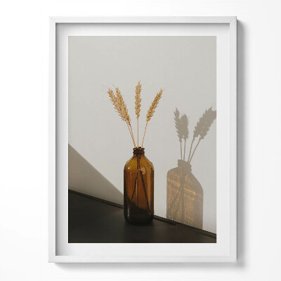 Tablou living cu rama Vază boho cu știeturi de porumb