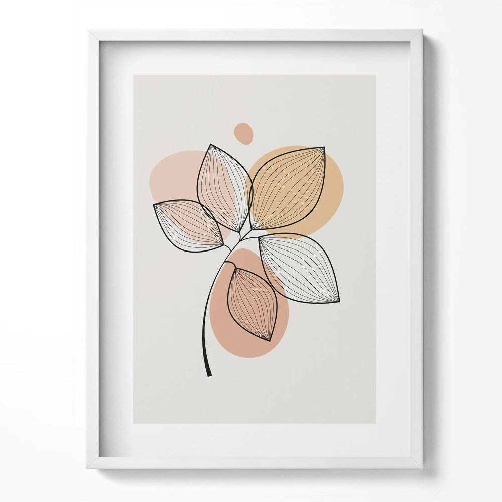 Tablou living cu rama Plante abstracte boho